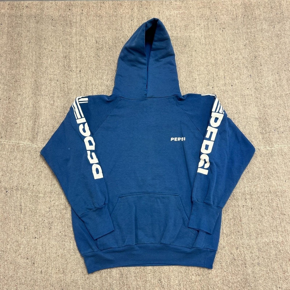 Vintage Pepsi Hoodie Mens Medium Blue 1980s